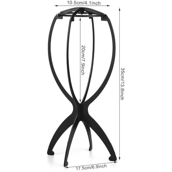 Wig Stand - Wig Head Stand, For Portable Use, Foldable Design & Sturdy Plastic Construction, For Salons, Home Use & Travel, Quick Setup, One Pieces - Image 2